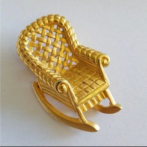 453. GOLD WOVEN porch rocking chair pin